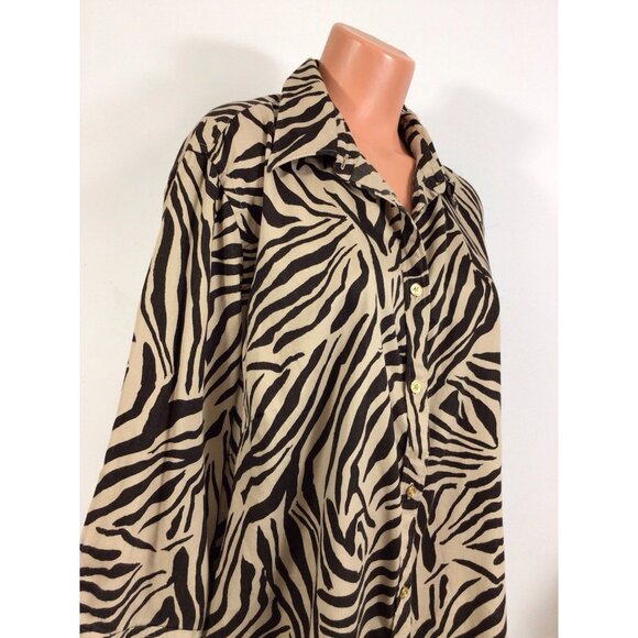 Chaps Animal Print Shirt Womens 3X - Picture 2 of 7